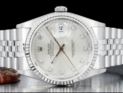 Rolex Datejust 36 Argento Jubilee Silver Lining Diamonds Dial - Rolex 16234